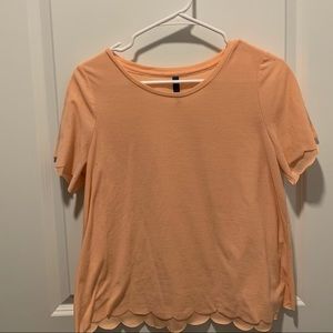Peach Scalloped Edge Blouse